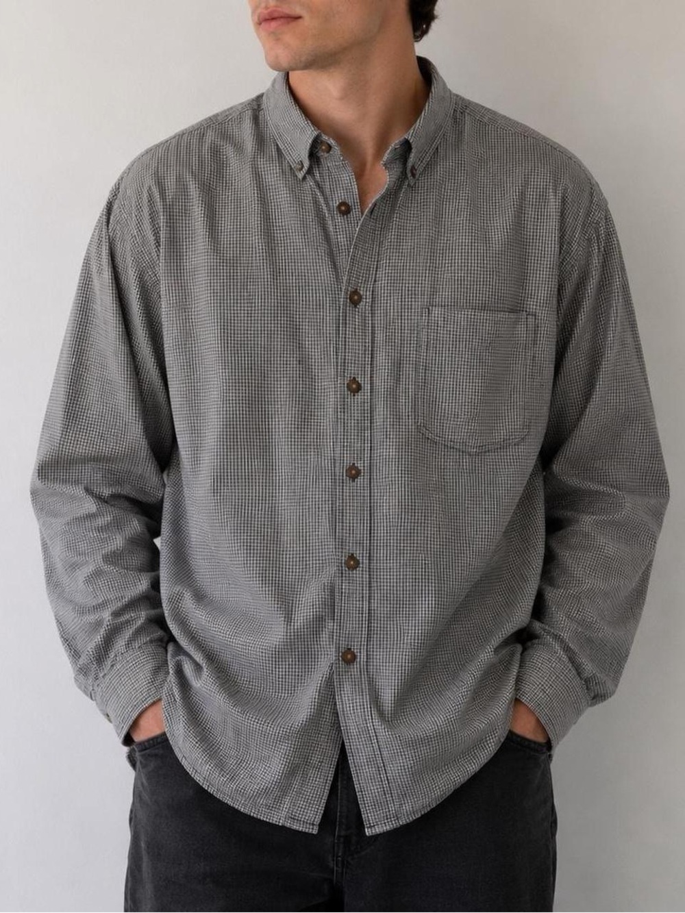 Vintage Eddie Bauer Men's Button-Down Shirt